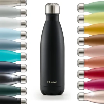 Immagine di Blumtal® borraccia termica acciaio inox Charles 750 ml senza BPA bottiglia a prova di perdite doppia parete 0,75 litri in nero