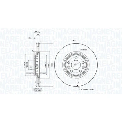 Immagine di MAGNETI MARELLI Disco freno RENAULT: Clio 4, Megane 3 Grandtour, 4 360406112101 Dischi freno, dei freni