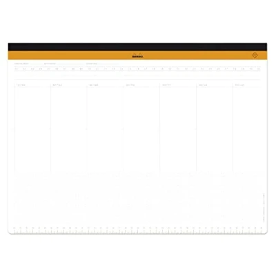 Immagine di RHODIA 194041C Sottomano Settimanale telato A3+ 42x30,9 cm 60 FOGLI Staccabili Microforati 80g/m supporto per Tastiera/Mouse e Strumento di Organizzazione Collezione Rhodiatime