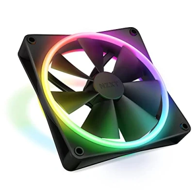 Immagine di NZXT F140 RGB Duo RF D14SF B1 Ventola a due lati da 140 mm 20 LED indirizzabili individualmente Flusso d&#039;aria e pressione statica bilanciati Controllo PWM Nero