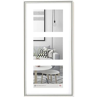 Immagine di walther design cornice argento 3x 13x18 cm galleria con passe partout, Galeria plastica KS338S