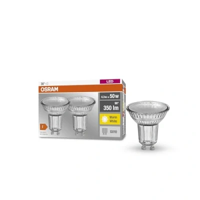 Immagine di Osram Lampada del riflettore a LED PAR16 (GU10), 4.3 W, Bianco caldo, Non Dimmerabile, GU10, Sostituzione 50 2 pacchetti