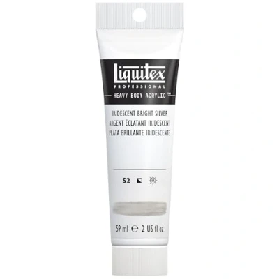 Immagine di Liquitex 1045236 Heavy Body Colore Acrilico Professionale Denso, ad Alta Viscosità, Argento (Argento Brillante Iridescente), 59 ml