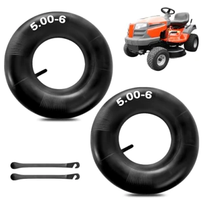 Immagine di mizikuu 2 Pezzi 13 x 5.00 6 Camera d&#039;Aria, Valvola Diritta TR13 Ruota di Ricambio d&#039;Aria Carriola Pneumatici Trattore Inner Tube per Tosaerba, Carrelli Manuali