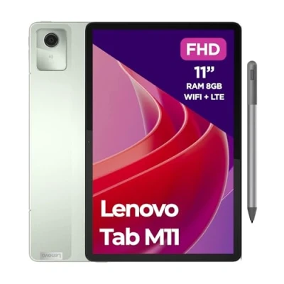 Immagine di Lenovo Tab M11, Tablet Display 11&quot; WUXGA (1920x1200), MediaTek Helio G88, RAM 8GB, 128GB, WiFi, 4G LTE, Android 13 Seafoam Green, Penna Inclusa Esclusiva Amazon