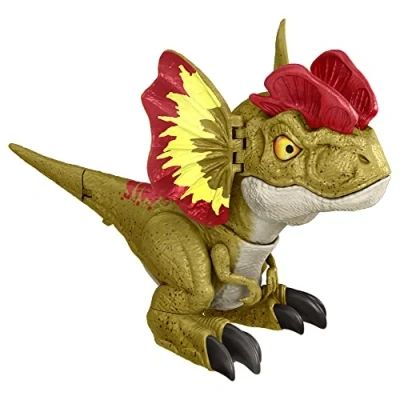 Immagine di Jurassic World Dominion Uncaged Rowdy Roars Dilophosaurus Dinosaur Action Figure, Toy Gift with Interactive Motion and Sound Touch Response