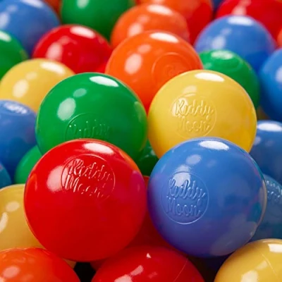 Immagine di KiddyMoon 100 ∅ 6CM Palline Morbide Colorate Per Piscina Bambini Fatto In EU, Giallo/Verde/Blu/Rosso/Arancione