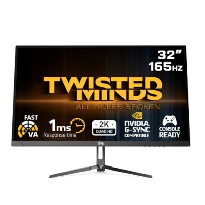 Immagine di Twisted Minds Monitor da gioco Fast VA Display 32’’ Risoluzione 2560 x 1440 QHD, frequenza aggiornamento 165 Hz, rapporto d’aspetto 16:9, tempo di risposta 1ms Nero (TM32QHD165VA)