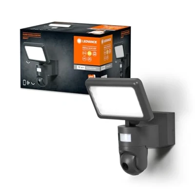 Immagine di LEDVANCE Smart+ Flood Camera Control 4058075564626 AC34855 Lampada da parete a LED per esterni con telecamera di sorveglianza ERP: D (A G) 23 W