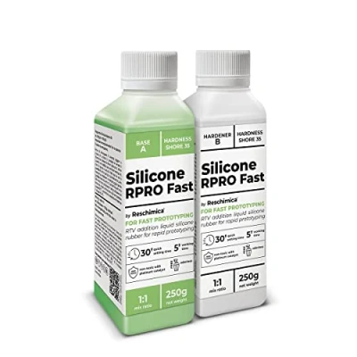 Immagine di Reschimica Gomma siliconica Super Rapida 1:1, R PRO Fast, Non tossica, Resistente alla Rottura e Semplice da Usare, Compatibile con resine, Cera, Gesso Cemento (500 gr)