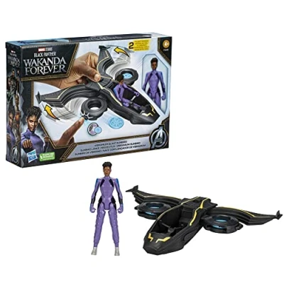 Immagine di Marvel Hasbro Studios Black Panther: Wakanda Forever, Veicolo Vibranium Blast Sunbird, con Action Figure di Shuri in Scala da 15 cm, dai 4 Anni su