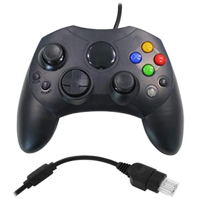Immagine di Eaxus® Shock Gamepad Adatto a Xbox. Controller ergonomico con 2 slot per schede compatibili Xbox originale (2001)