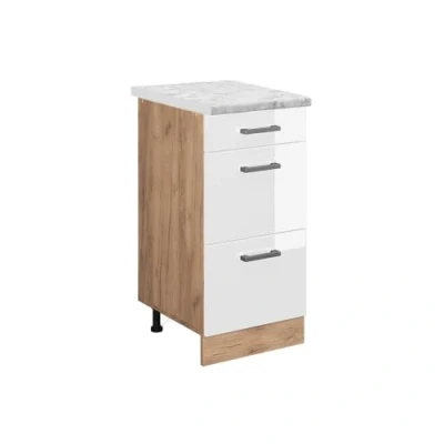 Immagine di Vicco Mobiletto base per cucina R Line, Bianco lucido, 40 cm PL Marmo