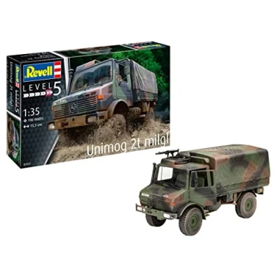Immagine di Revell 03337 Unimog 2T 1:35 Scale Model Kit Auto milgl, Colore Non Verniciato