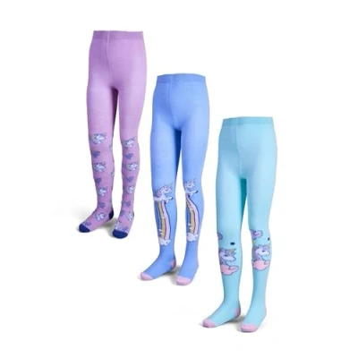 Immagine di Basic Treasure Confezione da 3 collant per bambini, ragazza, Unicorn, 110 116