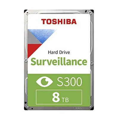 Immagine di Toshiba 8TB S300 Surveillance HDD 3.5&#039; SATA Internal Hard Drive Supports up to 64 HD cameras at a 180TB/Year workload (HDWT720UZSVA)