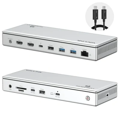 Immagine di WAVLINK Thunderbolt 4 Docking Station, Display Singolo 8K,Triplo 4K,13 In 1 Laptop Dock per TBT 4/3 Mac &amp; Windows PC,40 Gbps con Ricarica Max 96W