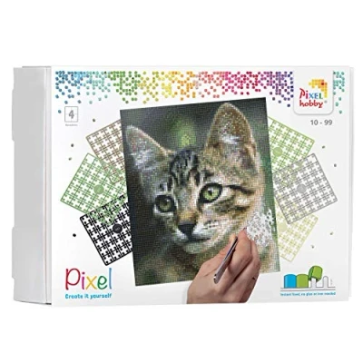 Immagine di Pixel P090034 Scatola Regalo a Mosaico per Bambini, Immagine Grande Circa 20,3 x 25,4 cm, Semplice Sistema innesto con sassolini in bioplastica, Senza Stirare e incollare