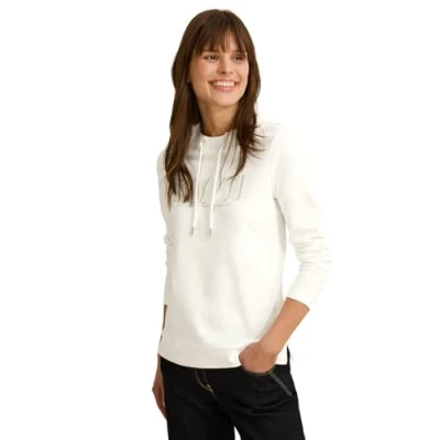 Immagine di Cecil MIT Wording Felpa con cappuccio, Donna, Taglia: Large, Weiß