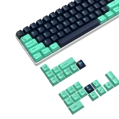 Immagine di MAMBASNAKE 126 Tasti Doppio Colpo PBT Copritasti Set,Profilo ASA,ANSI US Layout per TKL/61/68/87/98/104/108 Tastiera Meccanica,Compatibile con Cherry MX Gateron Otemu Kailh Interruttori((Blu Scuro)