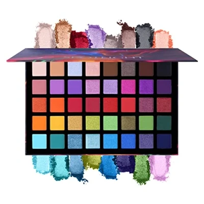 Immagine di UCANBE 40 colori Spotlight Palette di Ombretto colorato professionale Lucentezza multi riflesso Glitter Pavone per trucco luccicante in polvere altamente pigmentato