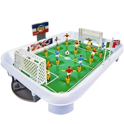 Immagine di KRUZZEL calcio a molla calcetto da tavolo balilla per bambini completo con accessori