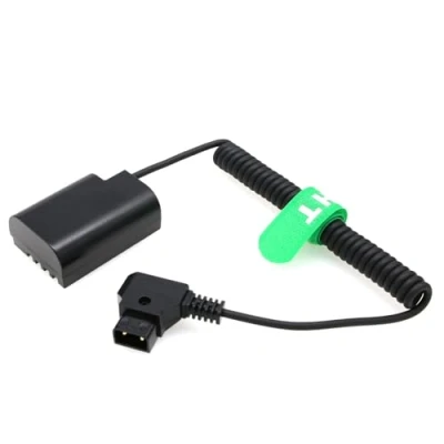 Immagine di HangTon GH3 GH4 GH5 D tap adattatore di alimentazione fittizio batteria per Panasonic Lumix DSLR DMW DCC12 BLF19E (a spirale)