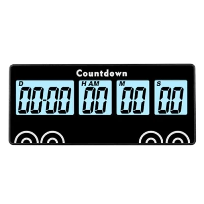 Immagine di Jayron 9999 giorni timer conto alla rovescia con magnete riutilizzabile sveglia digitale forte promemoria da comodino, in cucina per eventi Baby Retiremen（Nero)