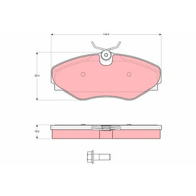Immagine di TRW GDB1574 Kit pastiglie freno Non predisposto per contatto segnalazione usura con bulloni pinza accessori RENAULT: ESPACE 3, Avantime