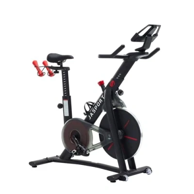 Immagine di JASPORT Smart Indoor Speedbike S3 Ciclocamera domestica silenziosa Sistema di frenatura magnetica e potente cinghia App con corsi allenamento su richiesta in video Compatibile Kinomap &amp; Zwift