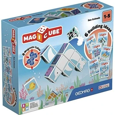 Immagine di Geomag Magicube Sea Animals 8 cubi Gioco di Costruzione con Cubetti Magnetici, Multicolore