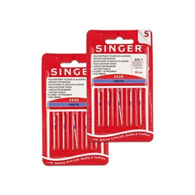Immagine di Singer Kit di 2 confezioni aghi 806R 2020 100/16 tessuti cotone per macchine da cucire 130/705 H (Set 10 unità)
