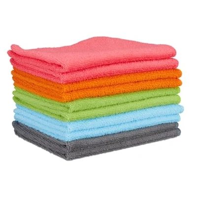 Immagine di Relaxdays Set 10 Panni, 40x30, Strofinacci in Microfibra, per superfici Diverse, Lavabili, Morbidi, Multicolore