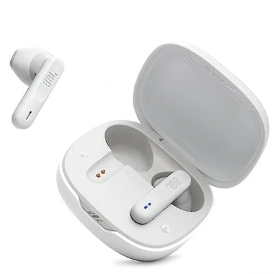 Immagine di JBL Wave Flex Auricolari Wireless In Ear Bluetooth, Waterproof IP54 e Antipolvere IPX2, Deep Bass Sound, Tecnologia TalkThru AmbientAware, Fino a 32 h di Autonomia, Bianco