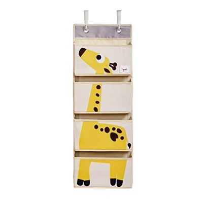 Immagine di 3 Sprouts Porta Pannolini da Appendere Organizer Fasciatoio per Neonati Portaoggetti Tasche Parete Giraffa