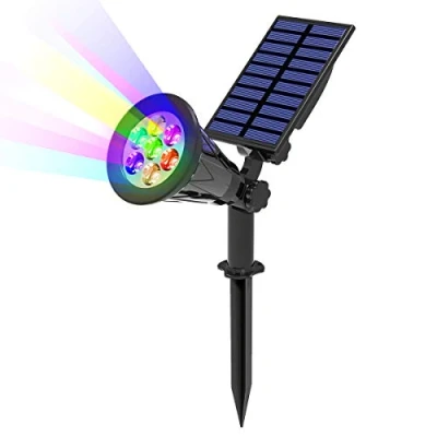Immagine di T SUN Luci Solari da Giardino, Lampade Esterno Wireless con 7 LED, Cambiamento di Colore, 2 Modalità Funzione, Impermeabile Lampioni Sicurezza per Cortile, Casa, Corraio ecc