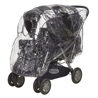 Immagine di Playshoes Parapioggia universale per passeggino gemellare, con chiusura ed elastico, trasparente, taglia unica