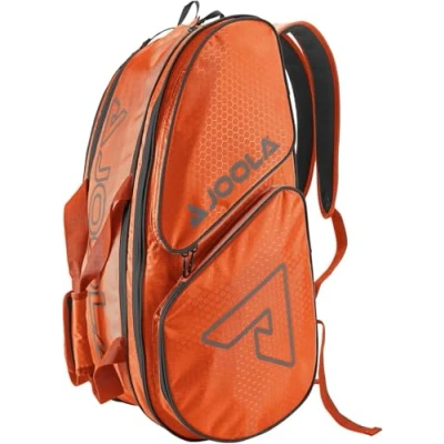 Immagine di JOOLA Tour Elite pickleball Bag Zaino e borsone per paddle accessori da Tasche isolate termicamente contenere 4+ pagaie con gancio recinzione arancione/grigio