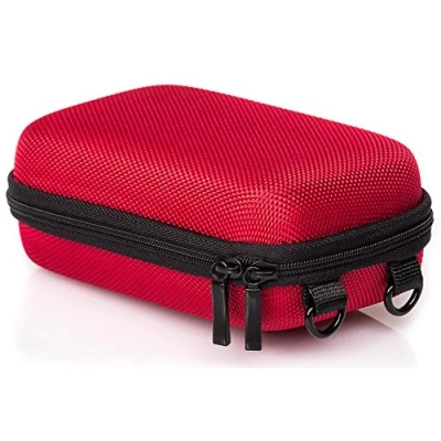 Immagine di Baxxtar Pure Red L borsa custodia rigida per fotocamere compatte, rosso (cinghia passante cintura) CoolPix W100 CyberShot DSC HX90 HX95 HX99 Lumix TZ70 PowerShot SX720 Olympus/OM TG 7 6