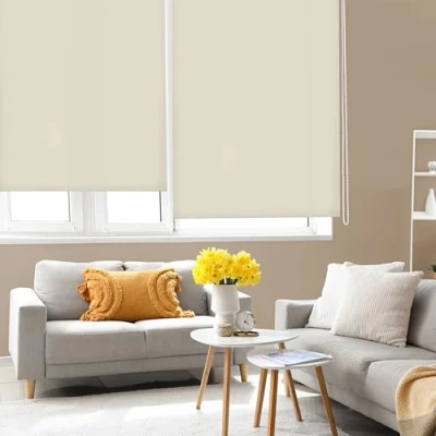 Immagine di Blindecor Ara Tenda a rullo traslucida tinta unita Marrone chiaro, 80 x 175 cm (Larghezza Altezza) Dimensioni del tessuto 77 170 per interne