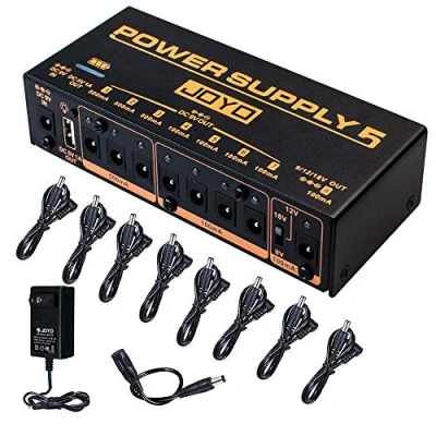 Immagine di JOYO Built in 4400mAh Rechargeable Battery Guitar Effect Pedal Power Supply 8 Outputs 9V 12V 18V (100mA, 500mA) Jacks &amp; 5V/1A USB Port (JP 05)