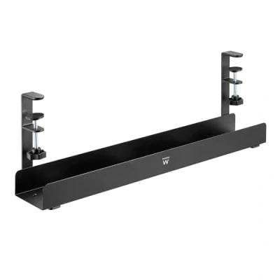 Immagine di Ewent Vassoio per la Gestione e Nascondi Cavi Sotto Scrivania, Supporto a Morsetto di Multi prese Scrivania,Organizzatore in Metallo Nero,Vassoio 60x10,5x20,7cm