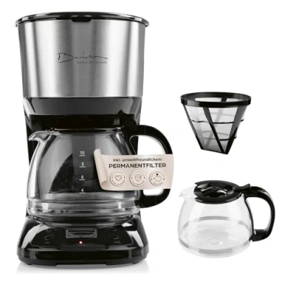 Immagine di Barista Macchina da caffè con filtro caraffa in vetro display digitale e funzione timer filtrante blocco antigoccia 900 W 1,25 litri per 10 tazze di