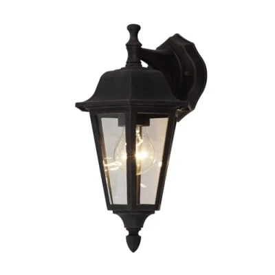 Immagine di applique da esterni &#039;Lamina&#039; (Antico) colore Marrone, in Alluminio (1 luce, E27) di Lindby applique, lampada LED esterni, outdoor per facciata/parete, terrazzo e