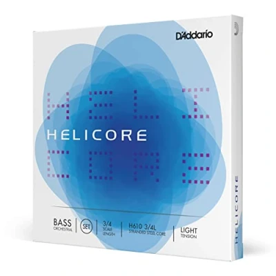 Immagine di Set di corde D&#039;Addario Helicore Orchestral per contrabbasso, scala 3/4, tensione bassa