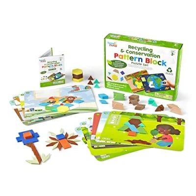 Immagine di Learning Resources Gentile Set Riciclo e la Conservazione, Puzzle, Tangram per Bambini dai 4 agli 8, Tessere Diversi, Gioco basato sui Motivi, Forme i Primi, 3 Anni in avanti, Multicolore, 94459