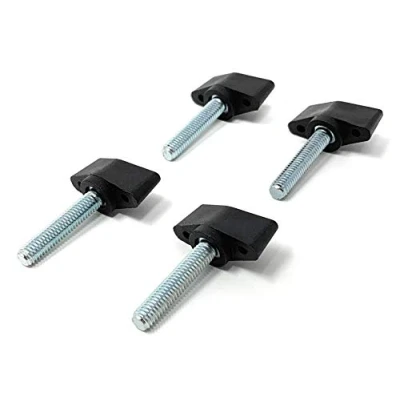 Immagine di Design61 4 viti a farfalla in plastica con bullone filettato acciaio, M6 x 28 mm