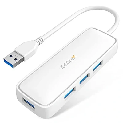 Immagine di iDsonix Hub 3.0 Usb Alimentato, 4 Porte Ultra Sottile da 5 Gbps per Trasferimento Dati, Sdoppiatore Laptop, MacBook, Mac Pro, iMac, XPS, PC