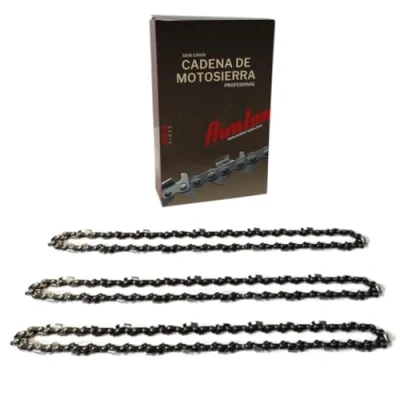 Immagine di Avalon Procut Confezione da 3 catene per motosega 3/8 BP 0,63 1,6 denti rotondi e 72 maglie. Catena compatibile con Einhell, Black &amp; Decker, Oregon, Dolmar