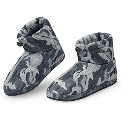 Immagine di DUNLOP Pantofole Uomo Invernali a Stivaletto per Casa Calda Memory Foam (43, Blu Mimetico, numeric_43)